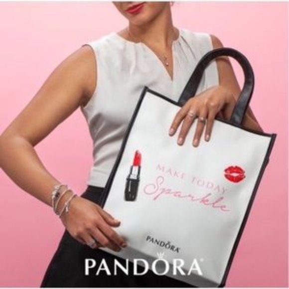 Pandora Tote Bag Make Today Sparkle Shopping Limited Edition Poly Tarp💋 - Picture 1 of 8